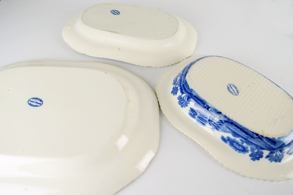 Copeland "Spode's Tower" Blue and White Transferware, Platters and Bowls