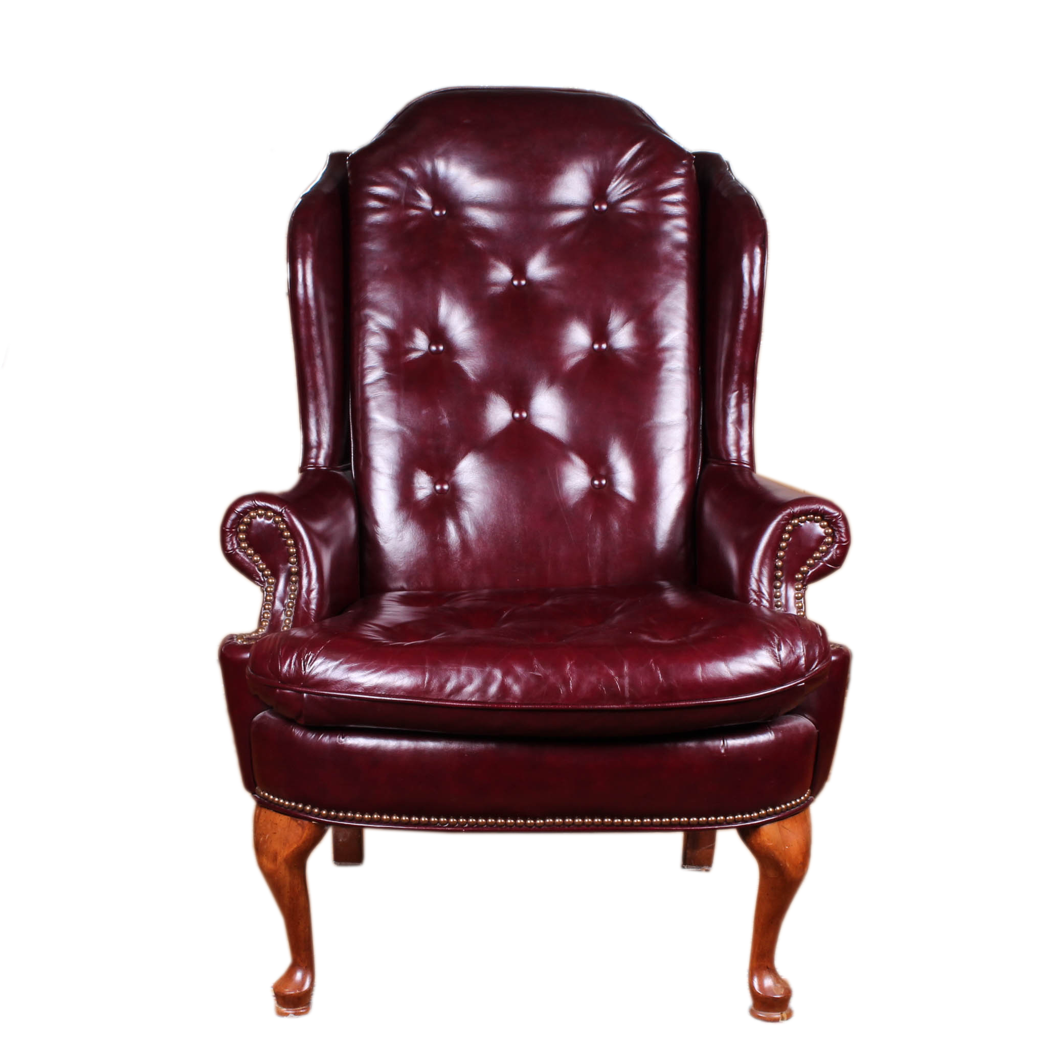 Broyhill Leather Wingback Armchair
