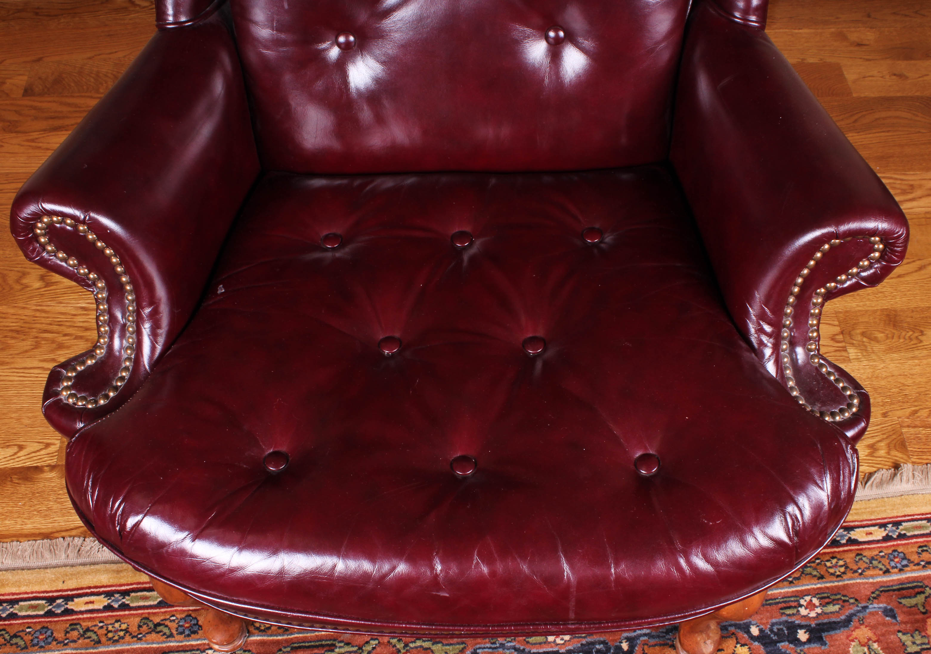 Broyhill Leather Wingback Armchair