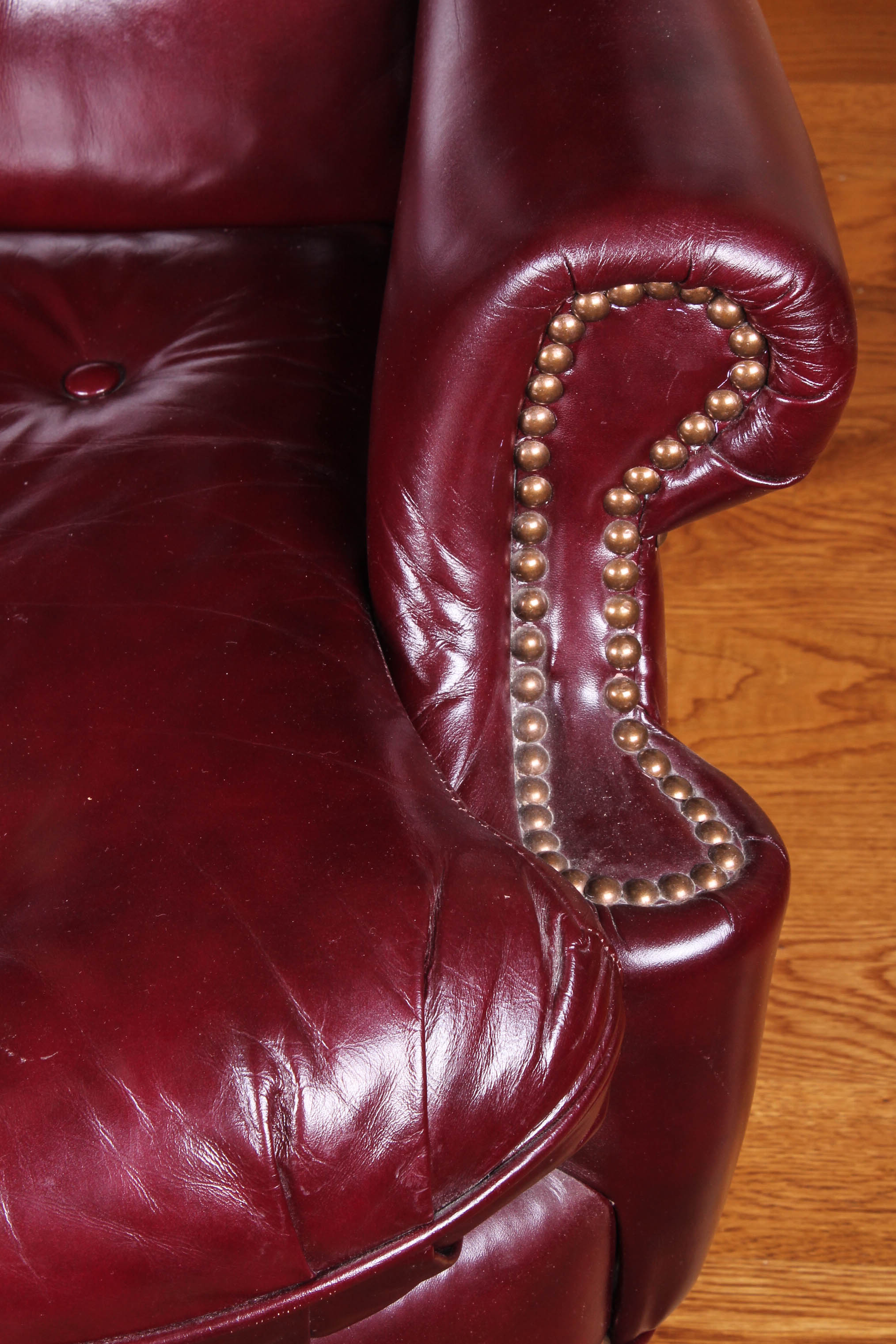 Broyhill Leather Wingback Armchair