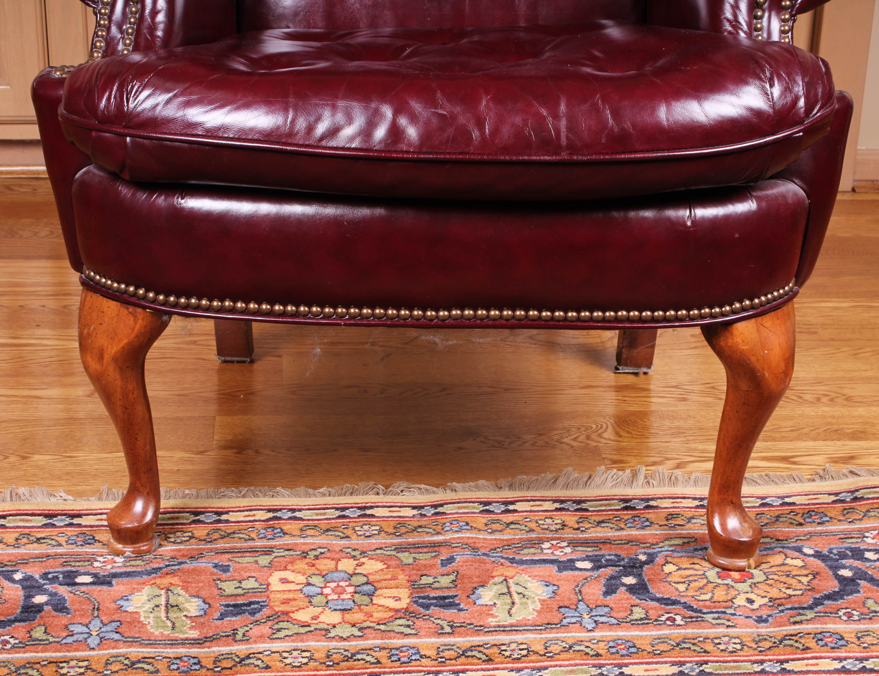 Broyhill Leather Wingback Armchair