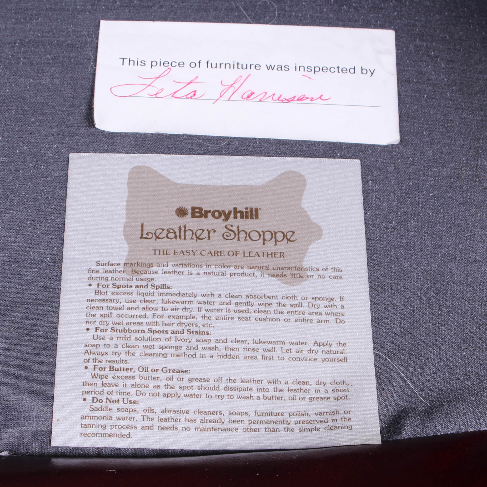 Broyhill Leather Wingback Armchair