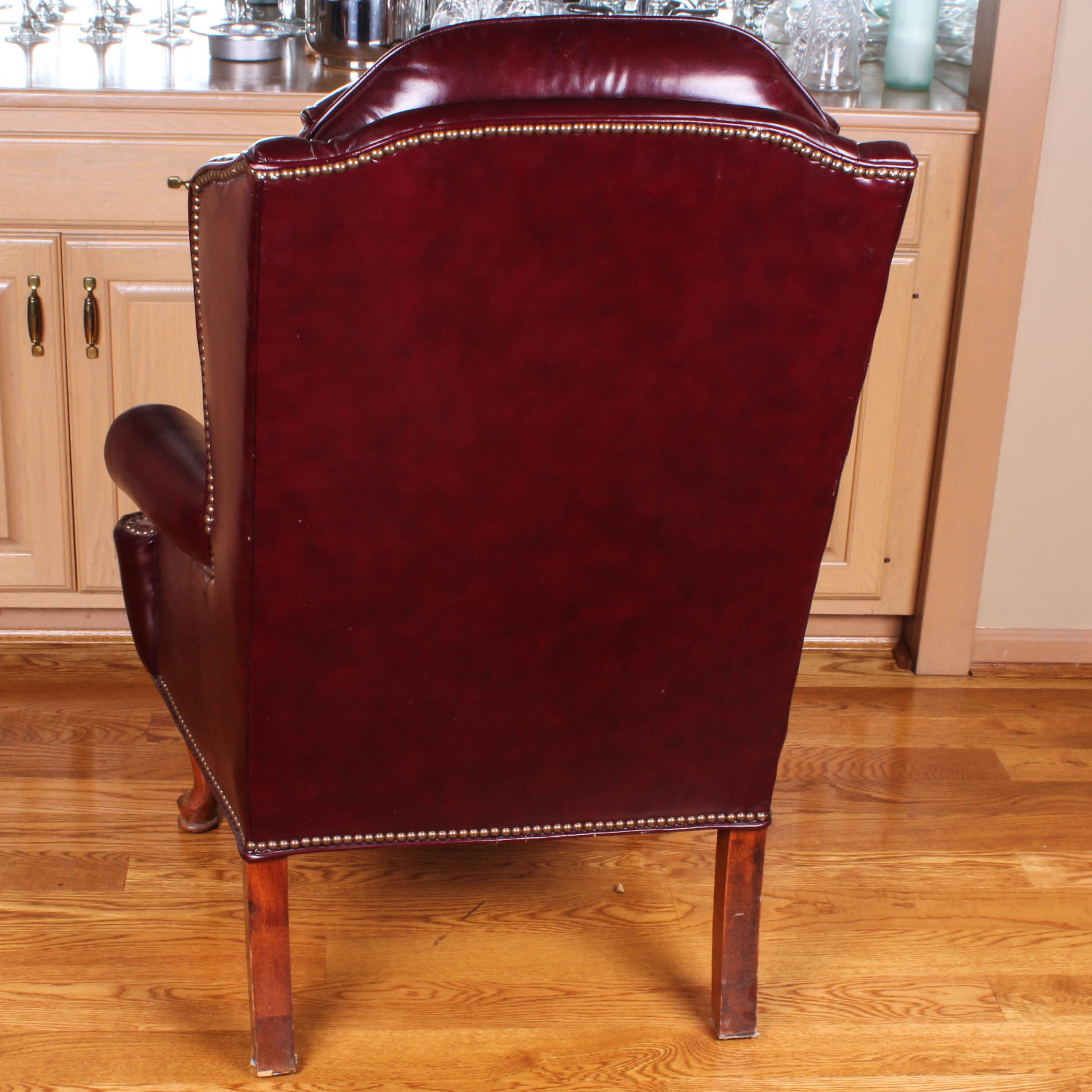 Broyhill Leather Wingback Armchair