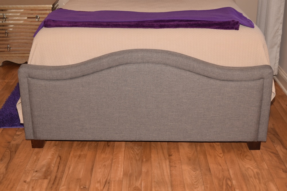 Modern Charcoal Grey Upholstered Bed