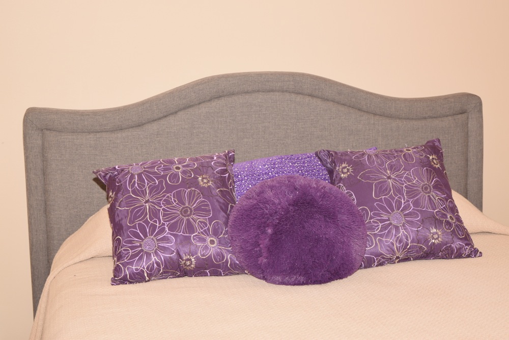 Modern Charcoal Grey Upholstered Bed