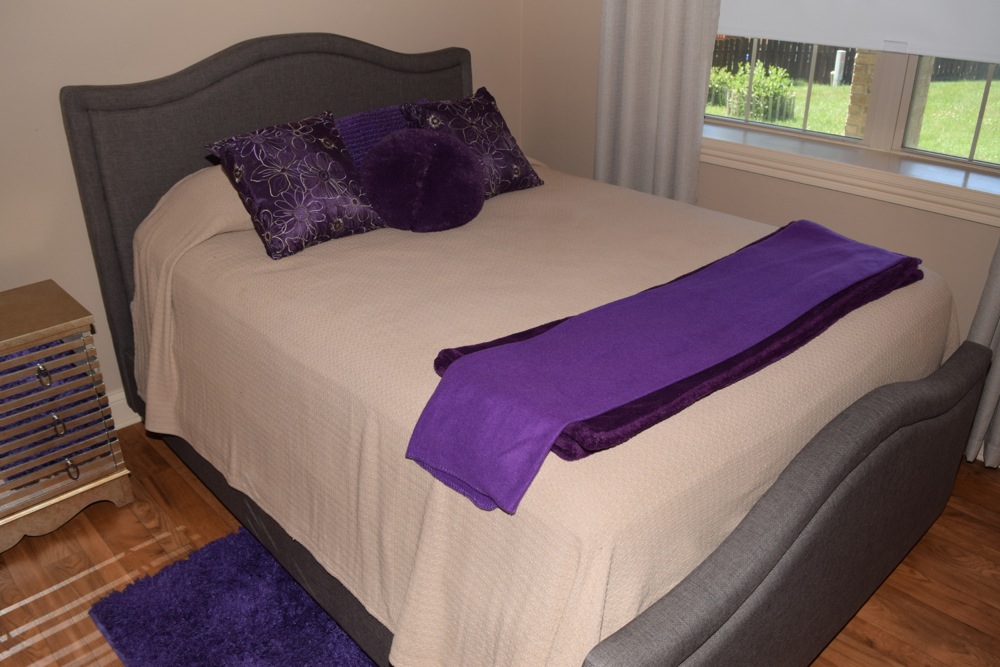 Modern Charcoal Grey Upholstered Bed