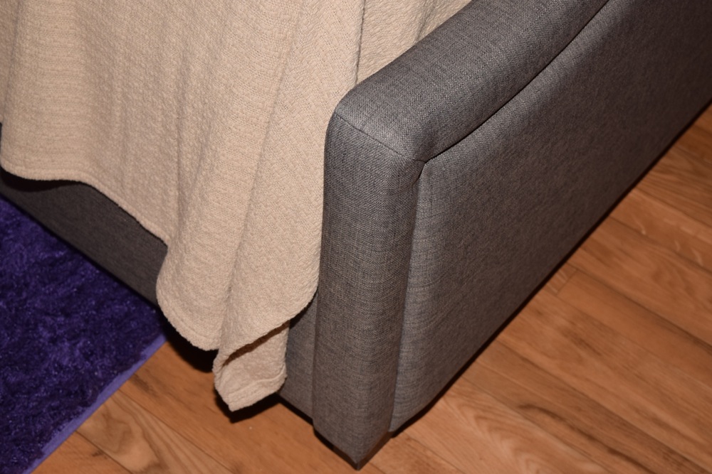 Modern Charcoal Grey Upholstered Bed