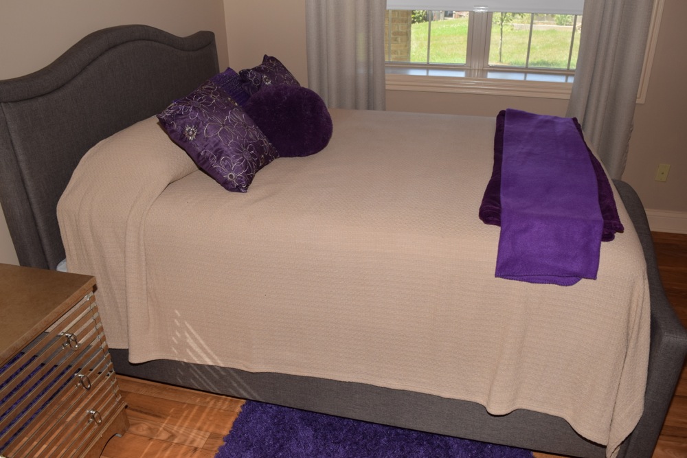 Modern Charcoal Grey Upholstered Bed