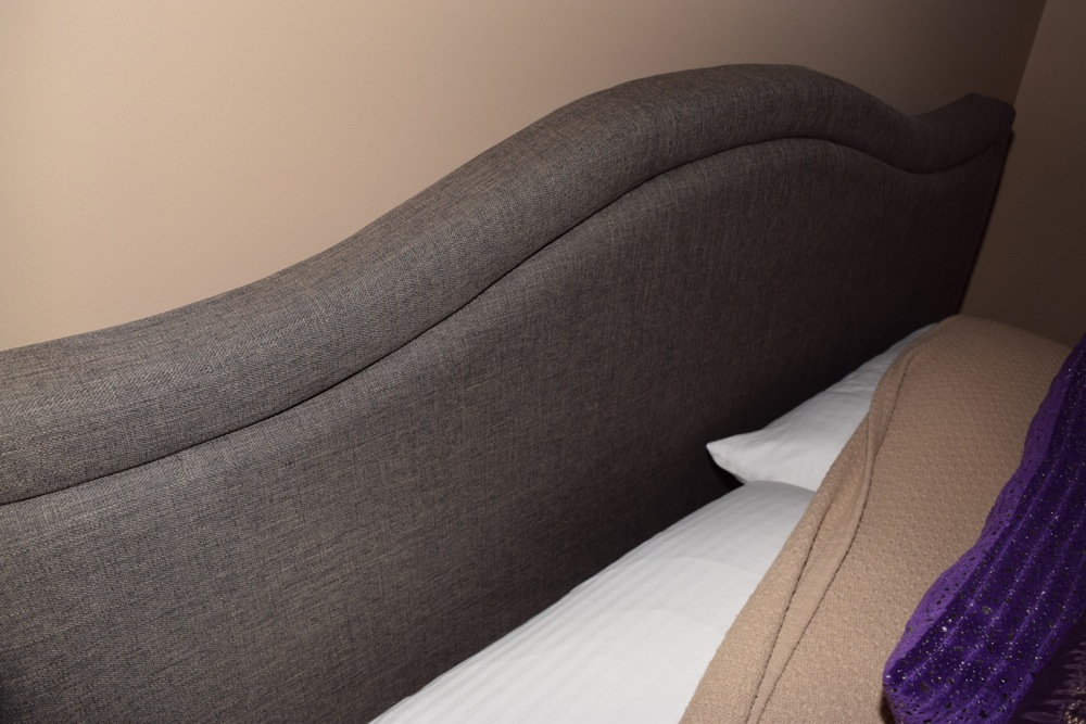 Modern Charcoal Grey Upholstered Bed