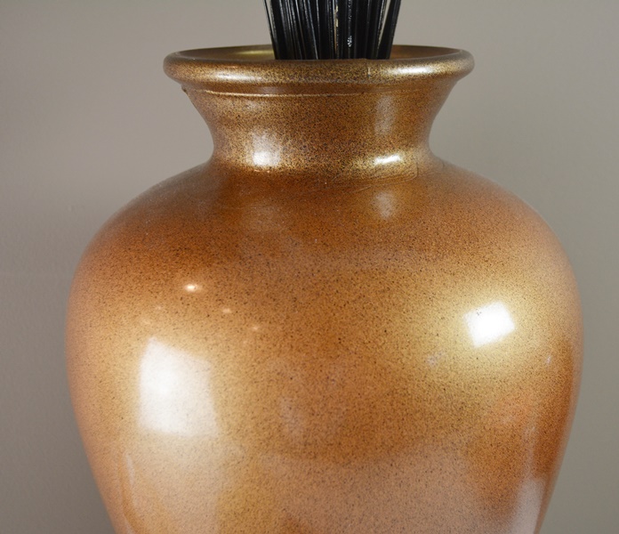 Decorative Vase, Framed Tile and Candle