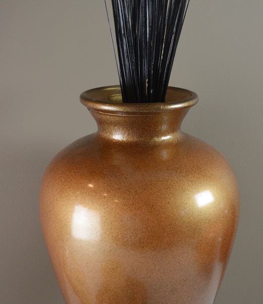 Decorative Vase, Framed Tile and Candle