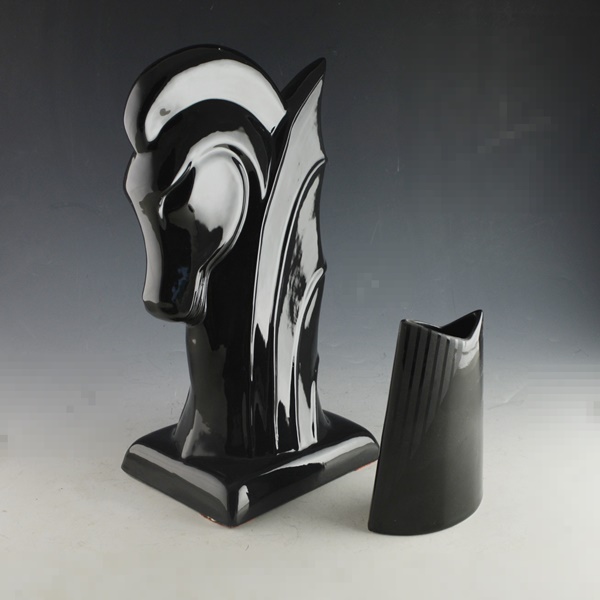 Horse Head Sculpture/Bookend and Vase