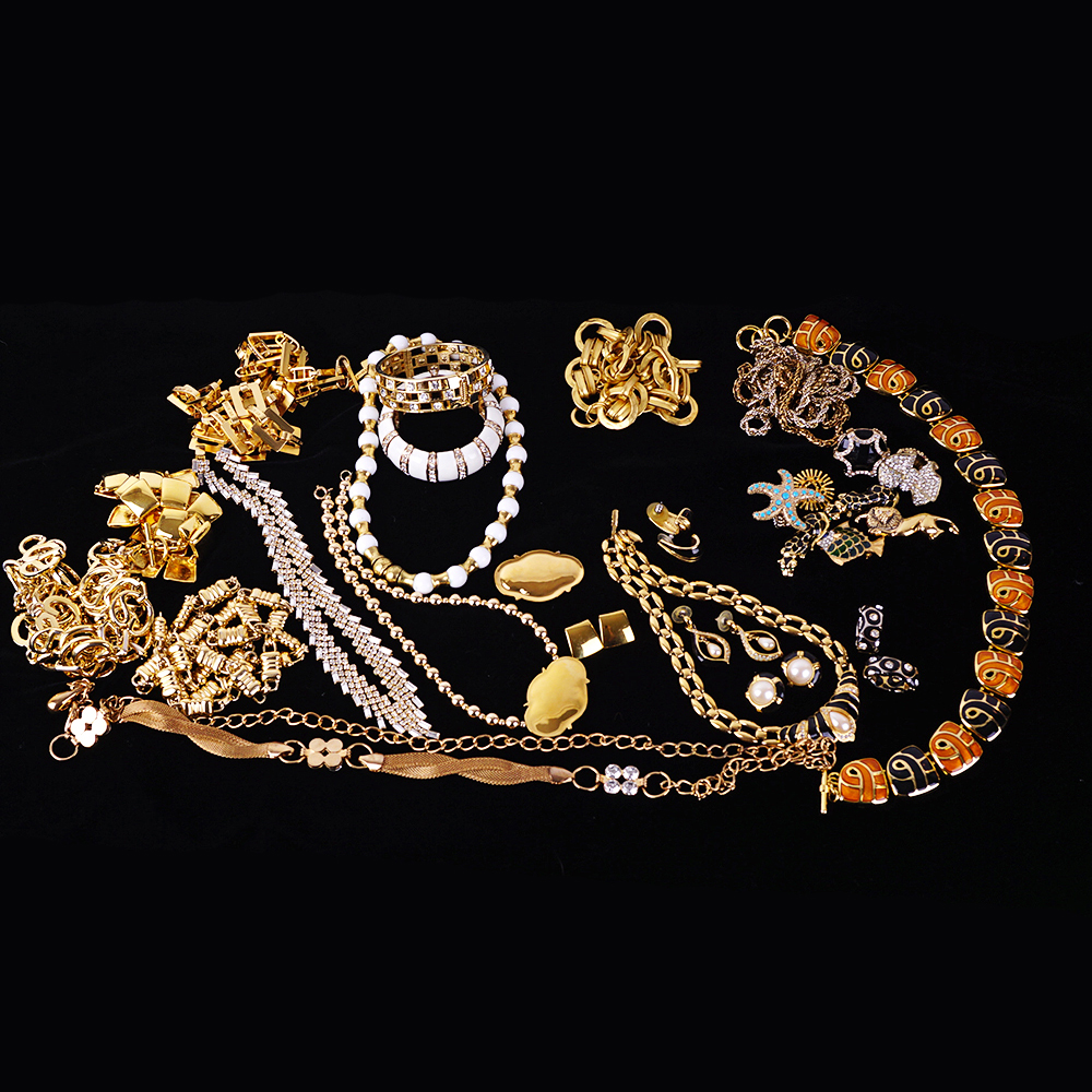 Gold Tone Costume Jewelry Collection