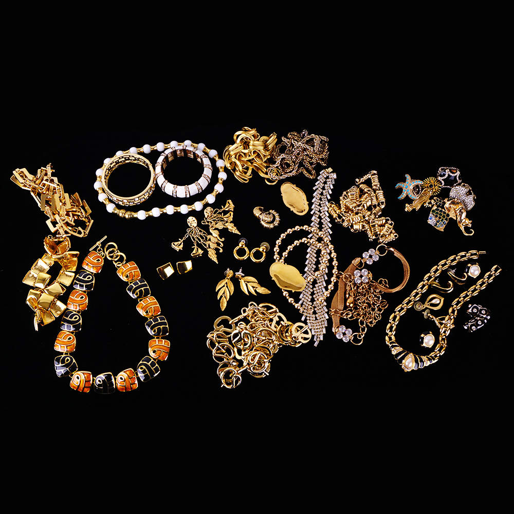 Gold Tone Costume Jewelry Collection