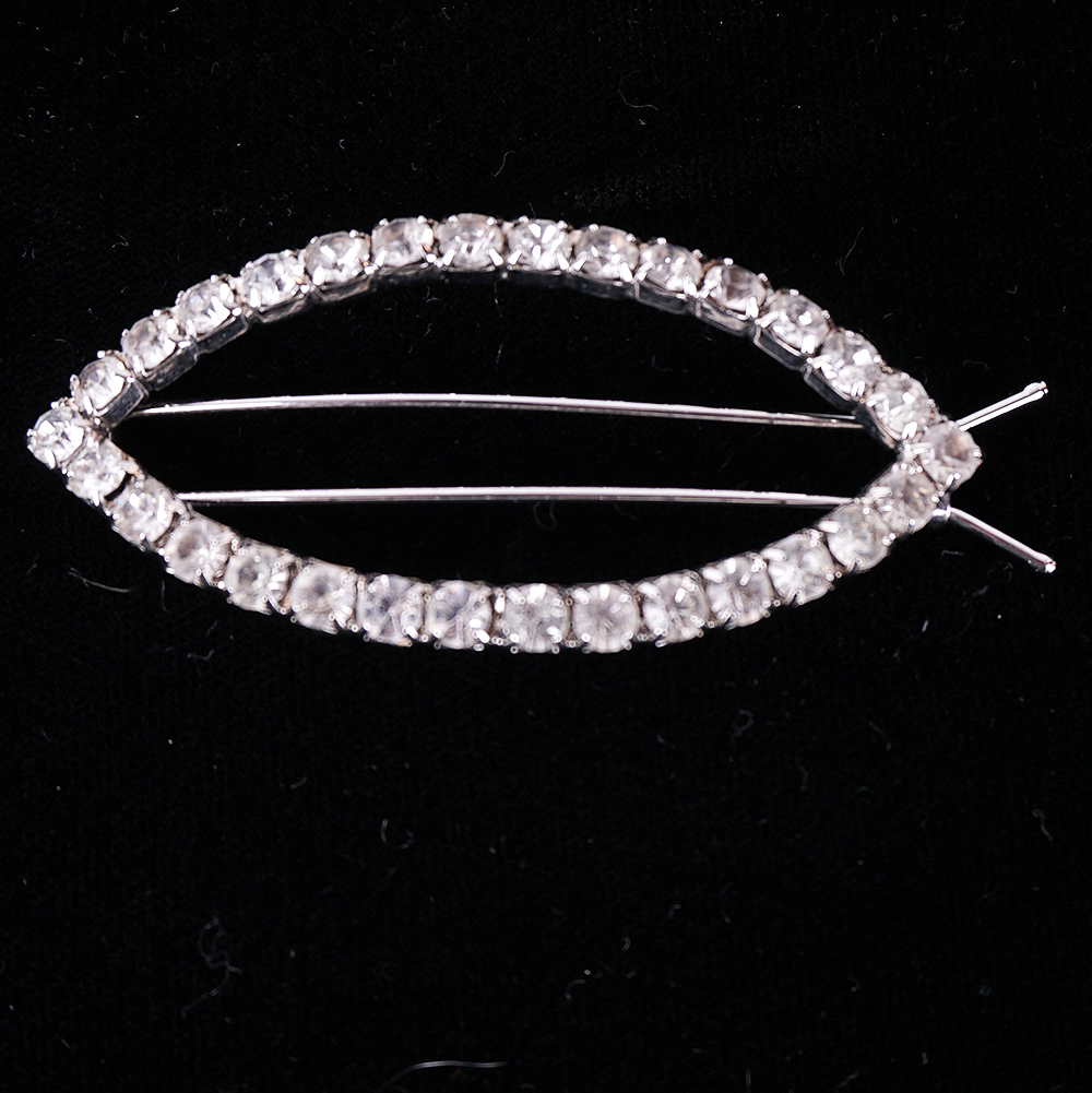 Vintage Rhinestone Pin Assortment Including Art Deco Dancers