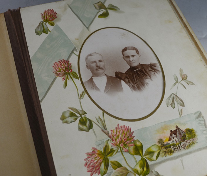Antique Photograph Album With Many Portraits and Old Photoss