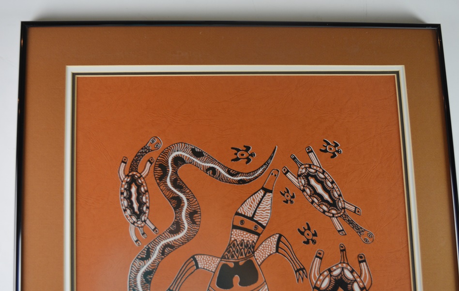 Greg Weatherby "The Waterhole" 1988 Original Mixed Media