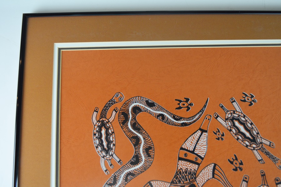 Greg Weatherby "The Waterhole" 1988 Original Mixed Media