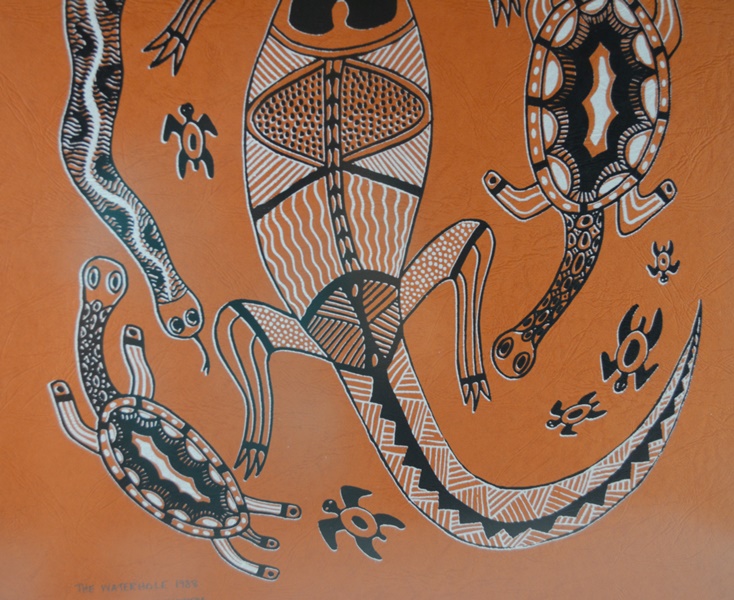 Greg Weatherby "The Waterhole" 1988 Original Mixed Media