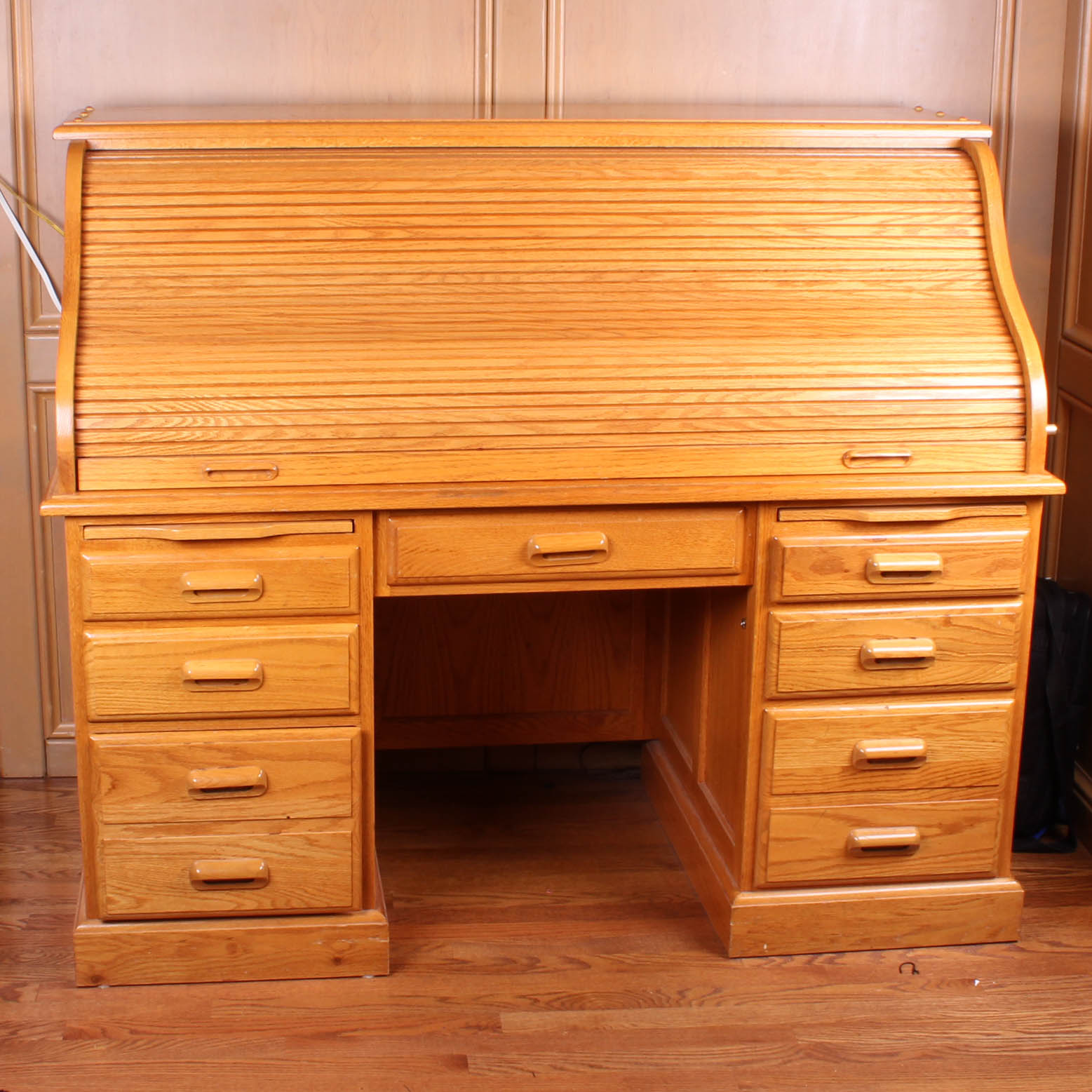 Oak Roll Top Desk by Nathan Hale