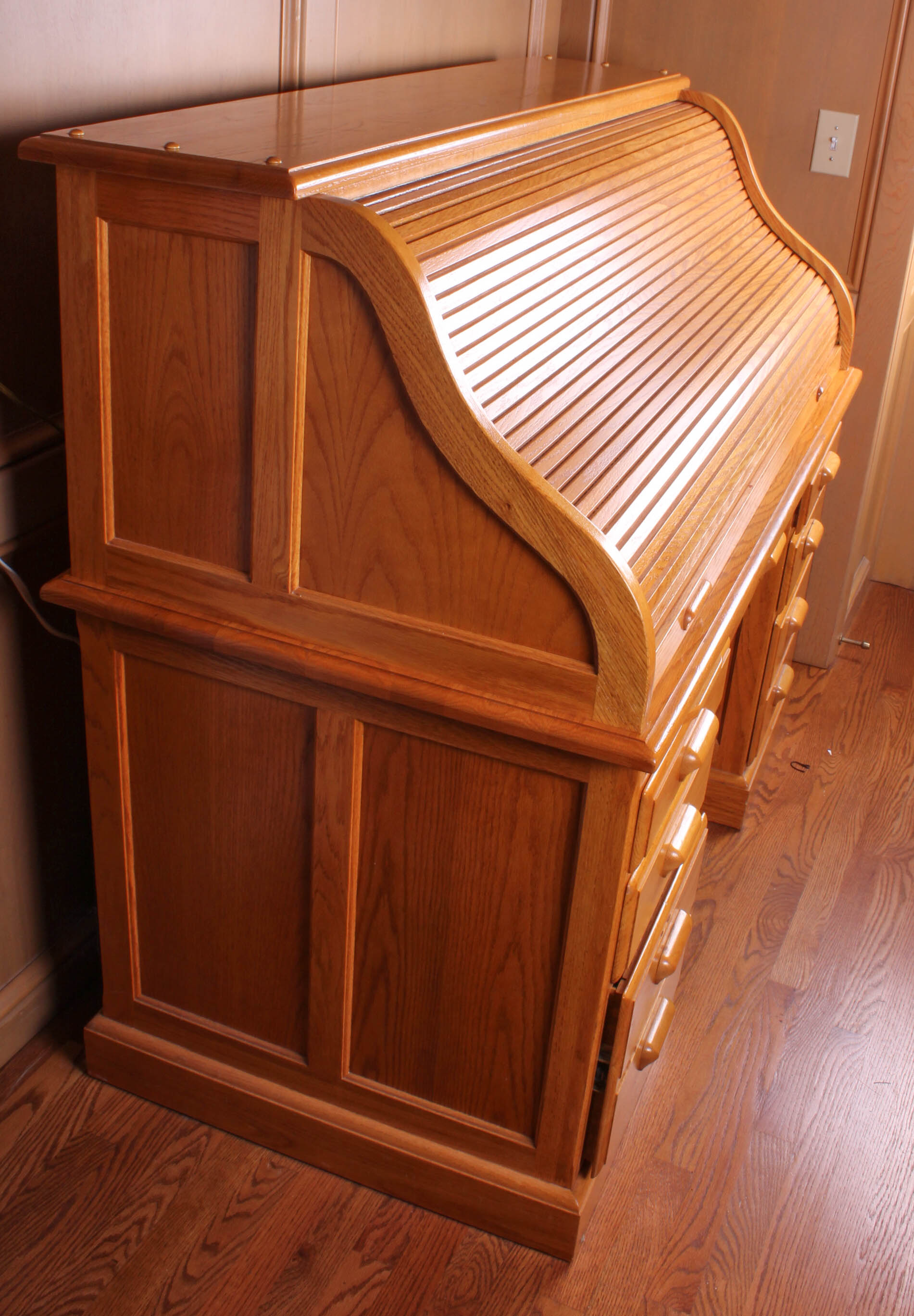 Oak Roll Top Desk by Nathan Hale