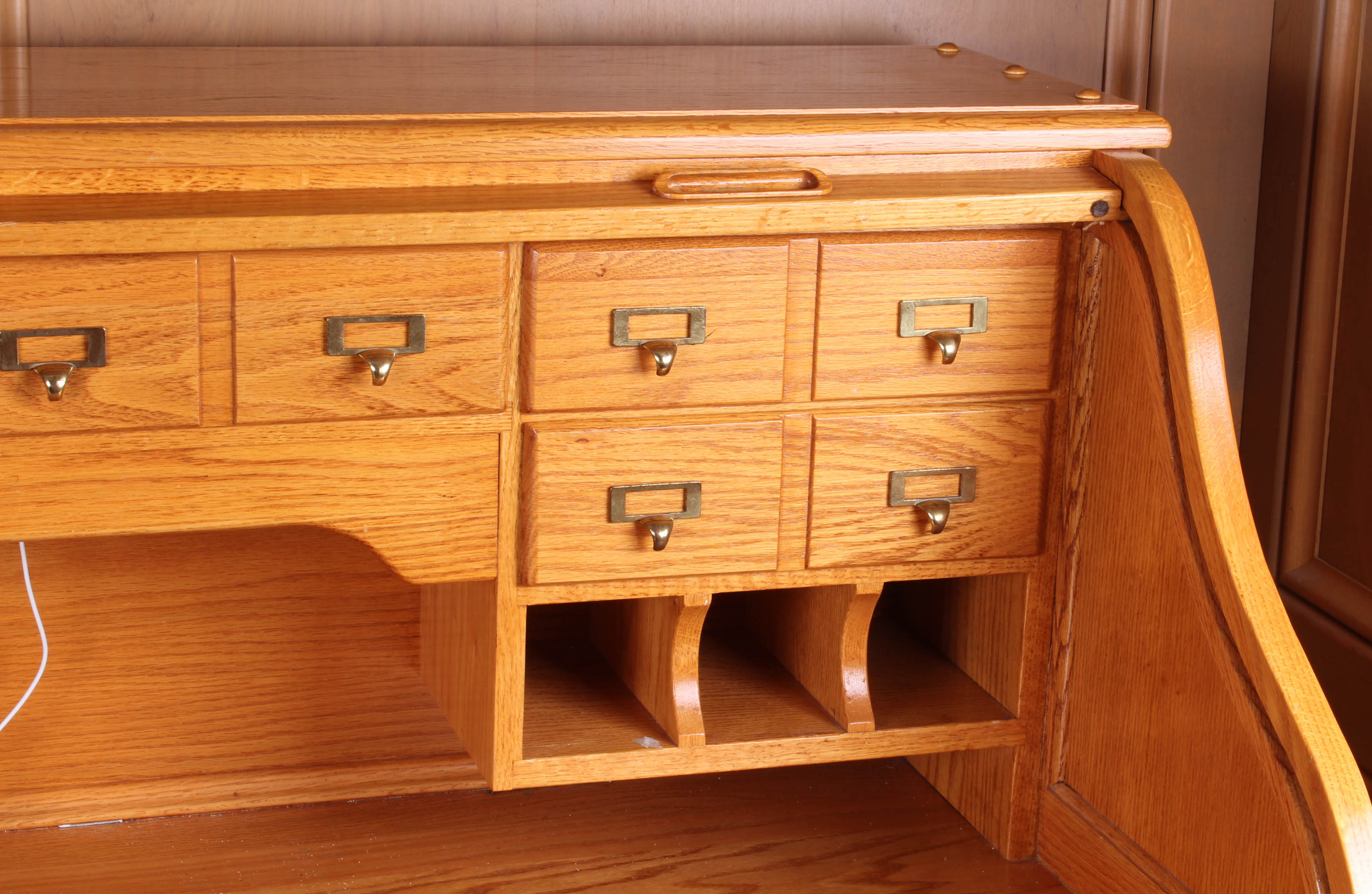 Oak Roll Top Desk by Nathan Hale
