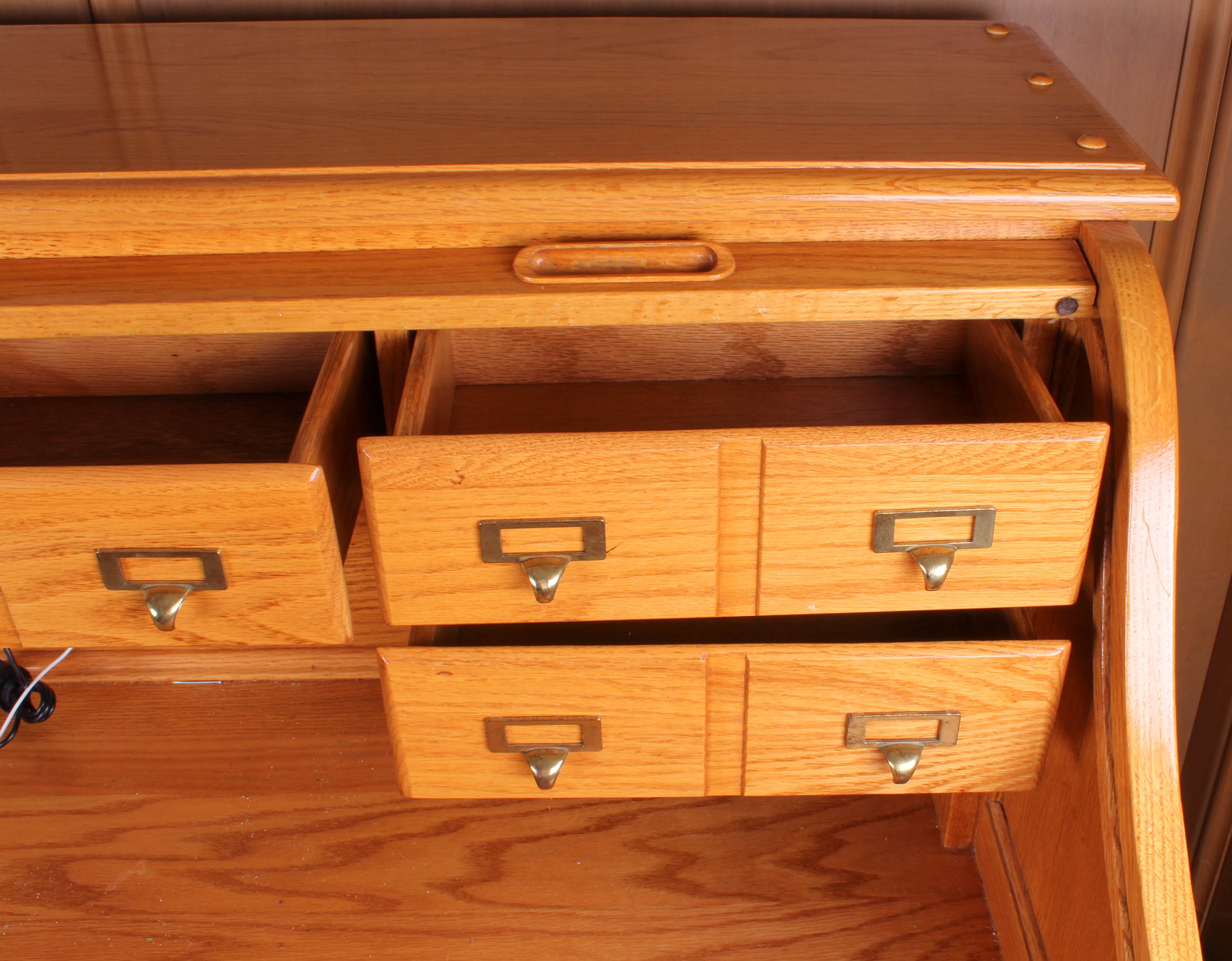 Oak Roll Top Desk by Nathan Hale