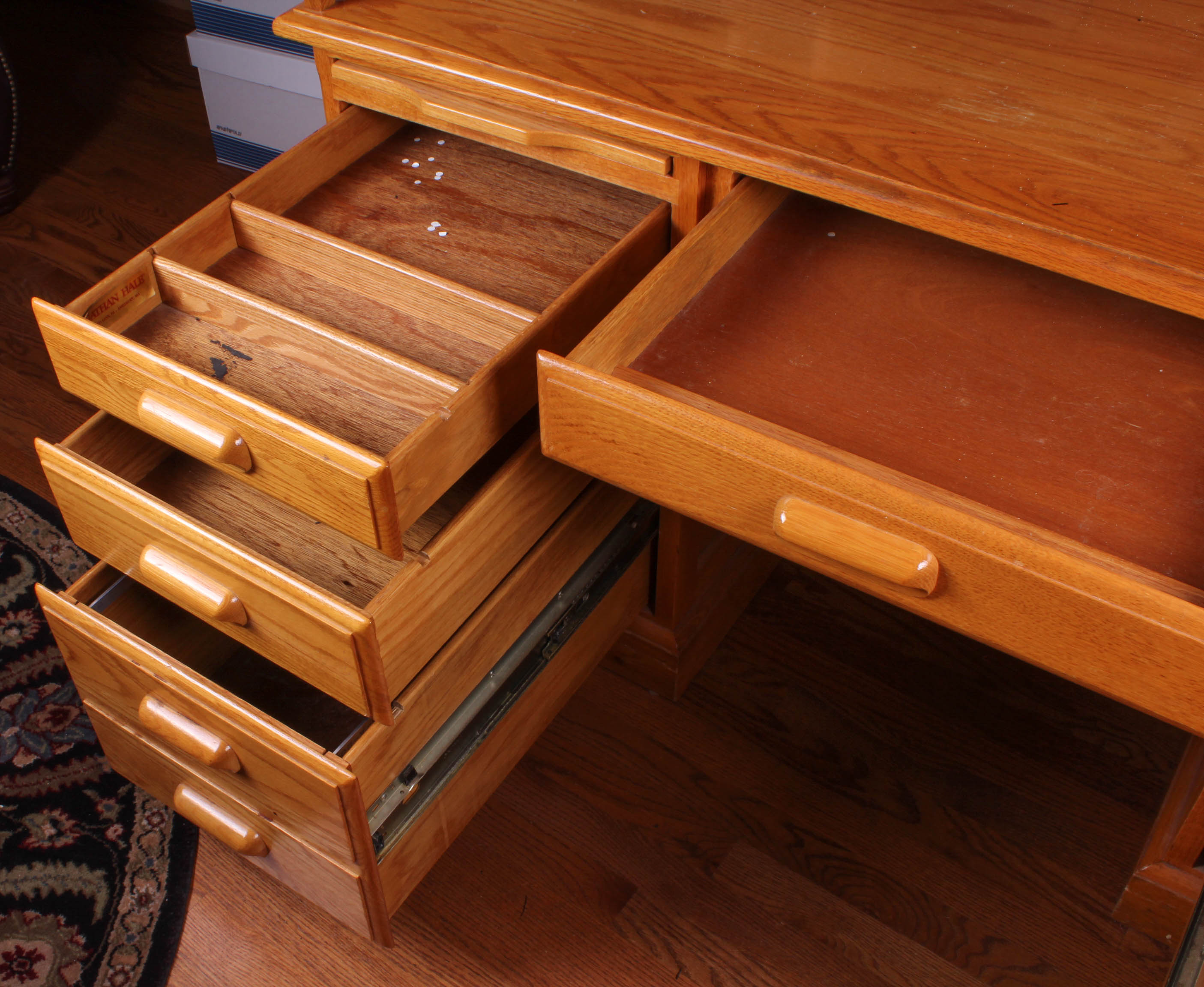 Oak Roll Top Desk by Nathan Hale