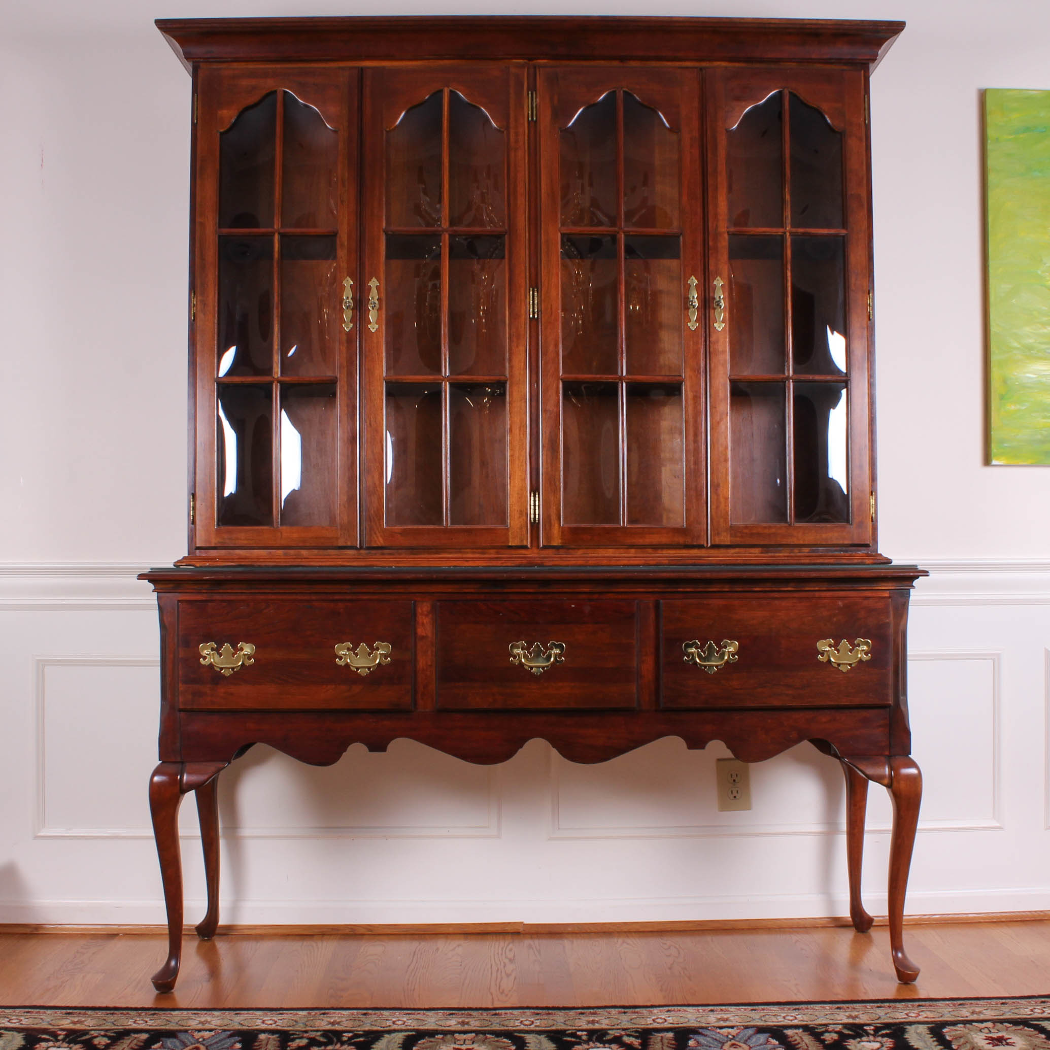 Queen Anne Style Sideboard with China Cabinet
