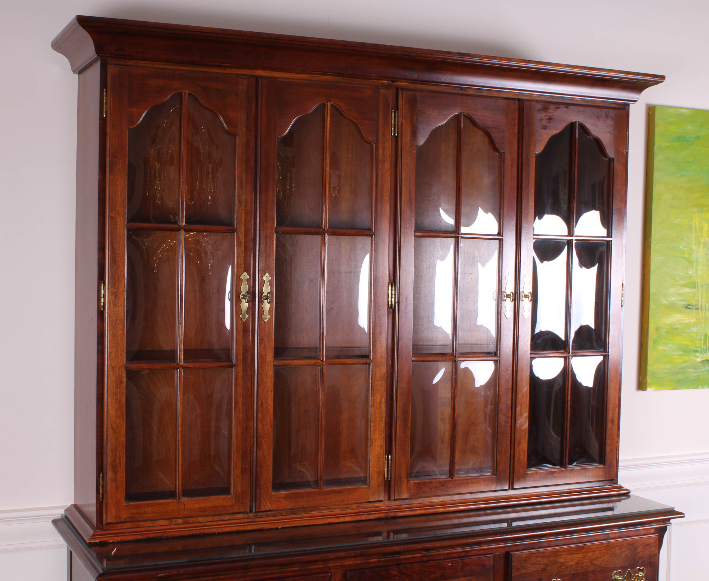 Queen Anne Style Sideboard with China Cabinet