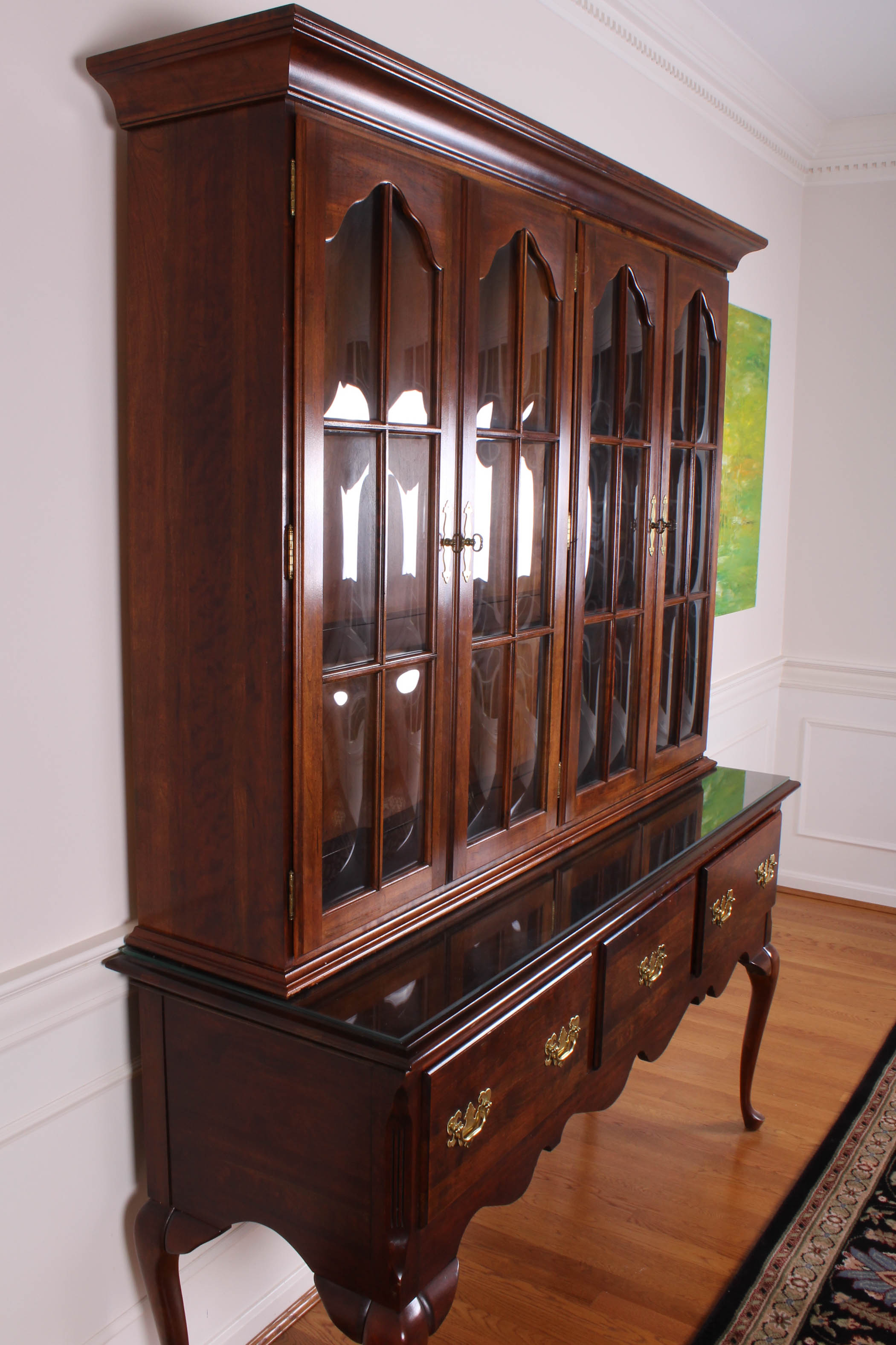 Queen Anne Style Sideboard with China Cabinet