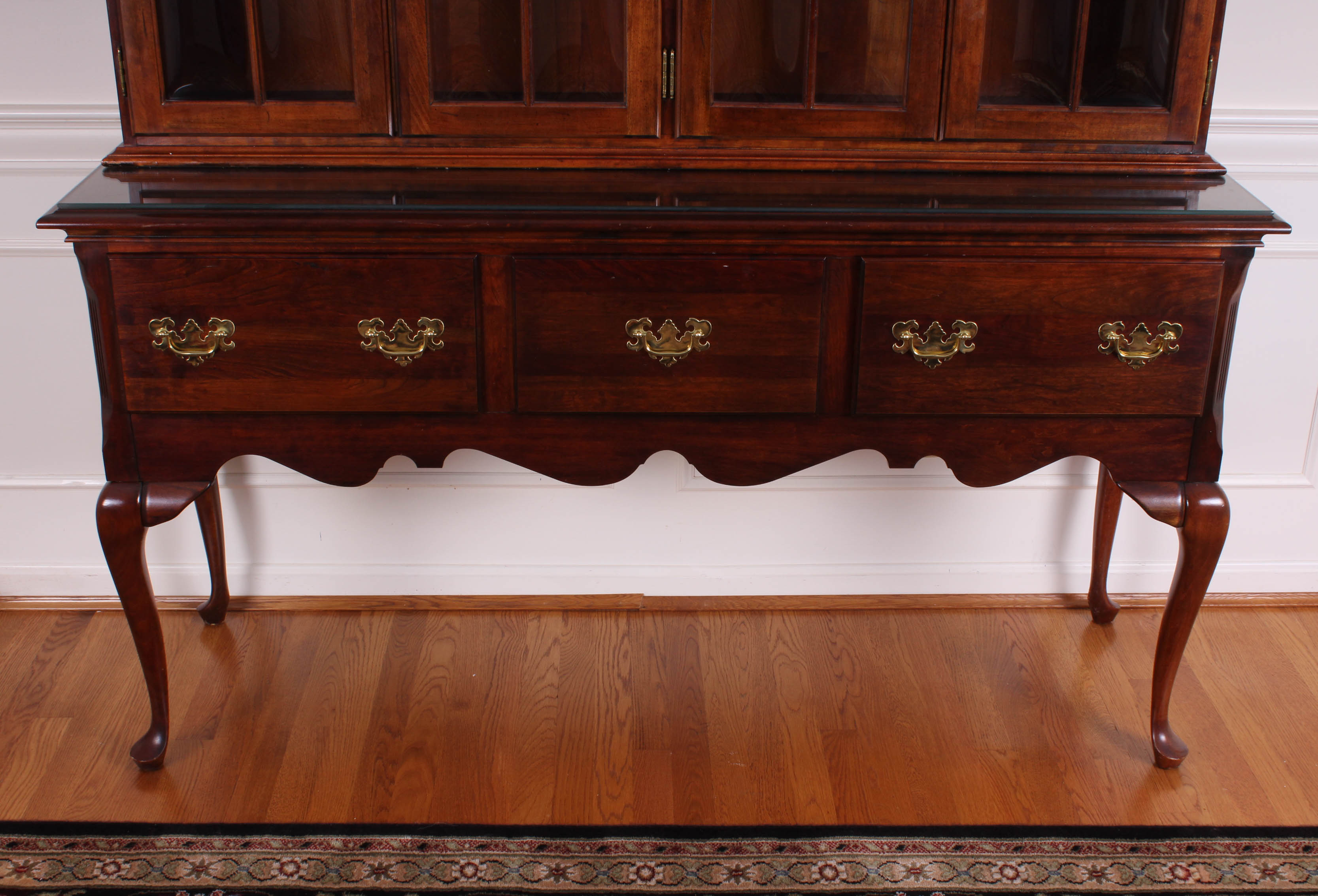 Queen Anne Style Sideboard with China Cabinet