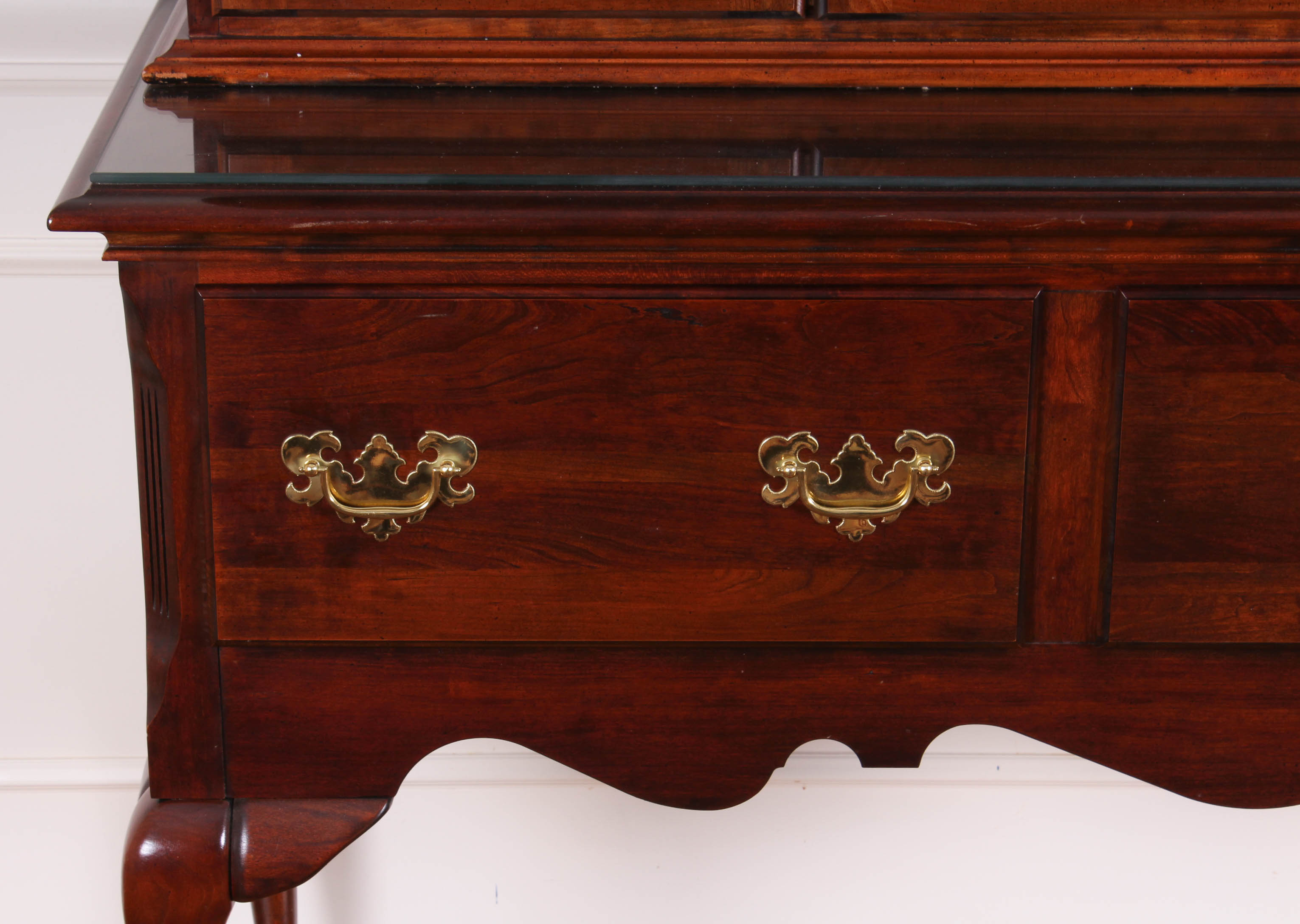 Queen Anne Style Sideboard with China Cabinet