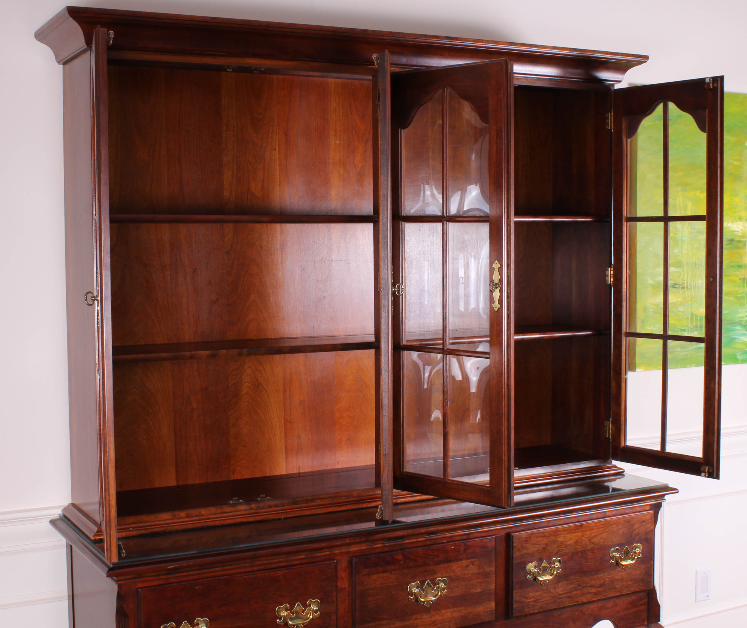 Queen Anne Style Sideboard with China Cabinet