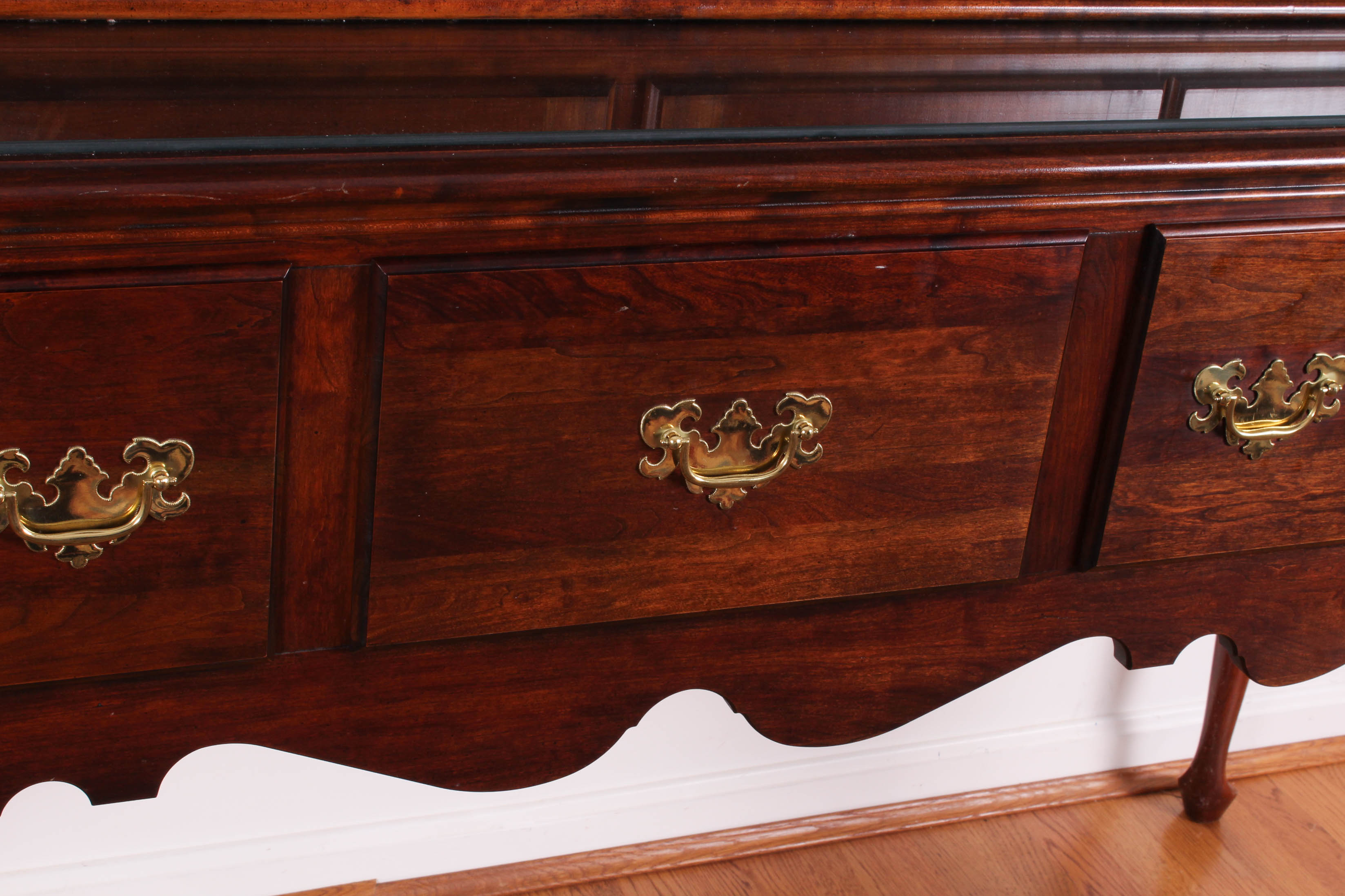 Queen Anne Style Sideboard with China Cabinet