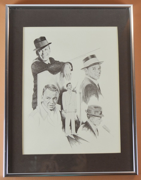 Frank Sinatra Montage Reproduction Pencil/Charcoal Drawing by Banse 1975
