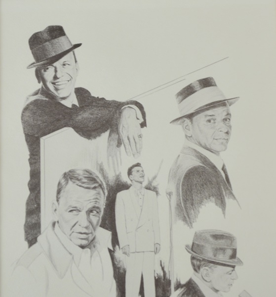 Frank Sinatra Montage Reproduction Pencil/Charcoal Drawing by Banse 1975