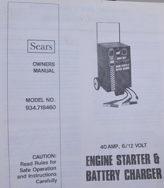 Sears Heavy Duty Engine Starter and Battery Charger