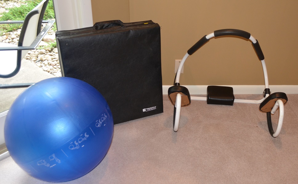 Ab Roller Fitness Trainer, GoFit Pro Stability Ball and Crown Gym Exercise Mat