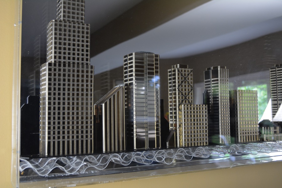 Chicago Skyline Mirror and Glass Art EBTH