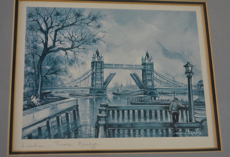 "London Tower Bridge" and "London Houses of Parliament and Big Ben" Offset Lithographs