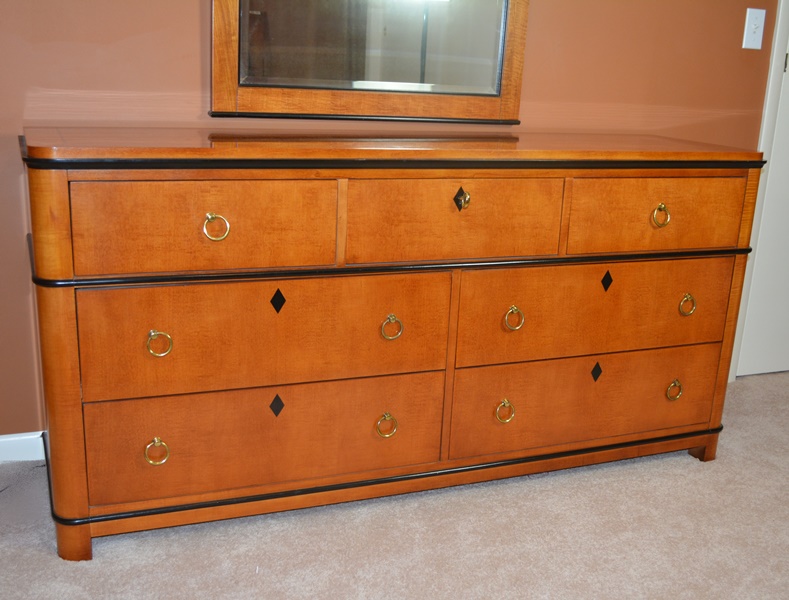 National Mt. Airy Furniture Biedermeier Style Dresser and MIrror