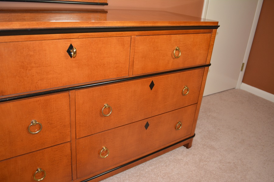 National Mt. Airy Furniture Biedermeier Style Dresser and MIrror