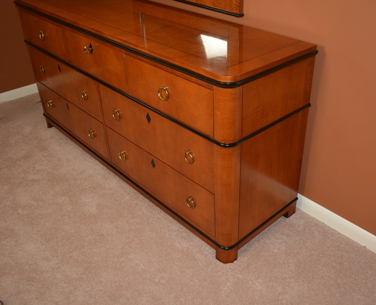 National Mt. Airy Furniture Biedermeier Style Dresser and MIrror