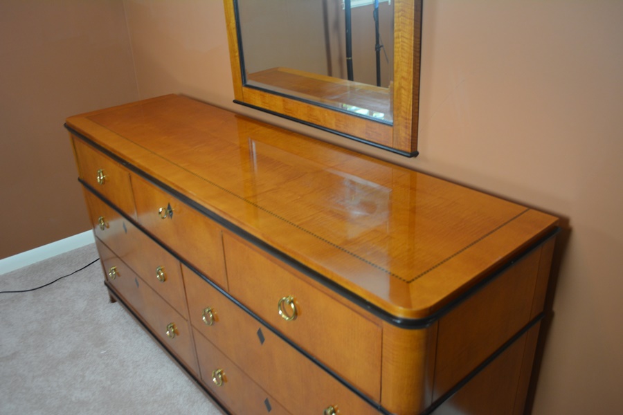 National Mt. Airy Furniture Biedermeier Style Dresser and MIrror