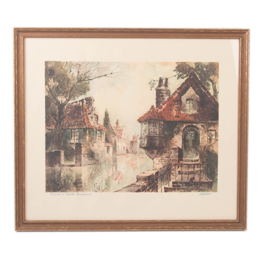 Al Wettel Signed Offset Lithograph "Sunset in South Beveland"