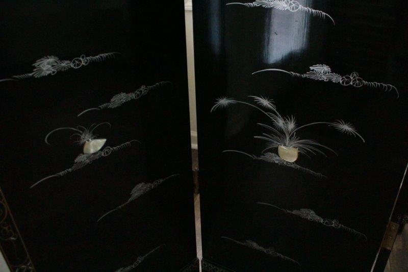 Chinese Four-Panel Folding Screen with the Eight Immortals