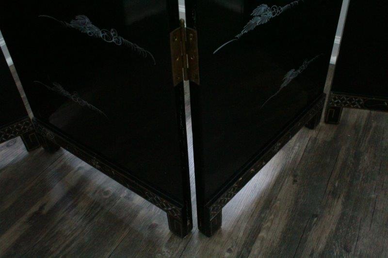 Chinese Four-Panel Folding Screen with the Eight Immortals