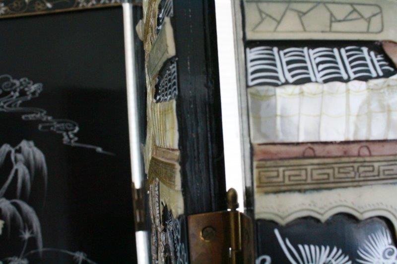 Chinese Four-Panel Folding Screen with the Eight Immortals