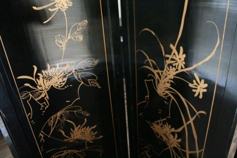 Chinese Four-Panel Folding Screen with the Eight Immortals